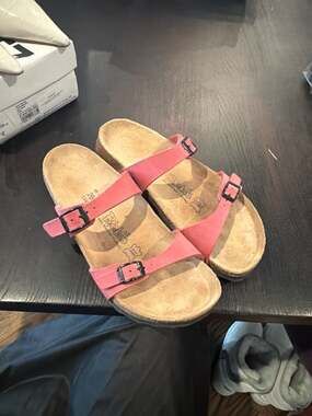 Birki's by Birkenstock Belmont Pink Leather Double Strap Sandals Size 40 new old